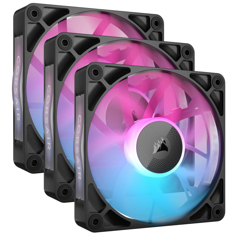 CORSAIR - iCUE LINK RX120 RGB 120mm PWM Computer Case Fan Starter Kit (3-pack) - Black