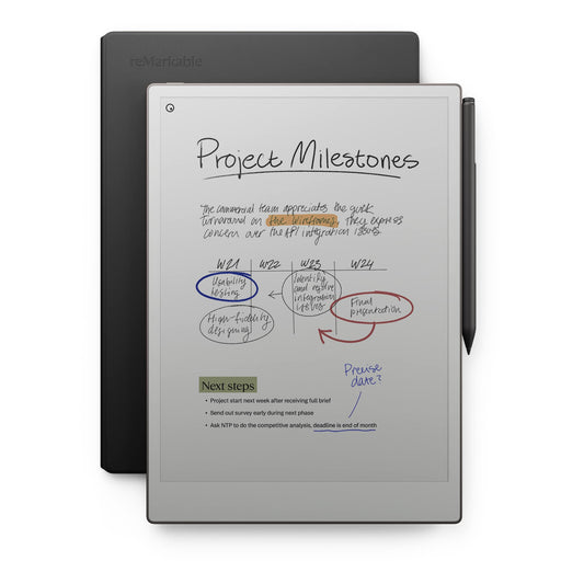 reMarkable - Paper Pro - 11.8" Paper Tablet with Marker Plus and Premium Leather Book Folio - Black