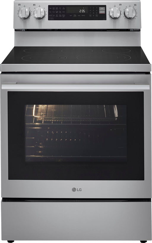 LG - 6.3 Cu. Ft. Freestanding Electric True Convection Smart Range with Air Fry and InstaView - Stainless Steel