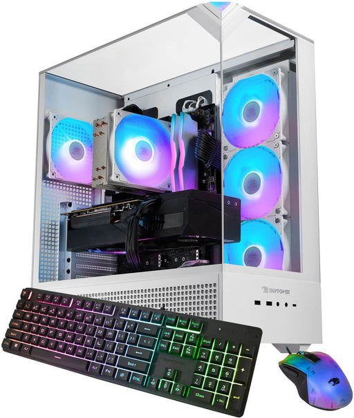 iBUYPOWER - Element 9 Gaming Desktop PC -Intel Core i7 14700F NVIDIA GeForce RTX 5060Ti 16GB32GB DDR5 RGB1TB SSD - White
