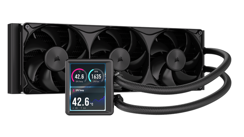 CORSAIR - NAUTILUS II 360 RS LCD Liquid CPU Cooler  3.5" IPS LCD  FlowDrive 2S Pump  RS II Unified Frame Fans  360mm Radiator - Black