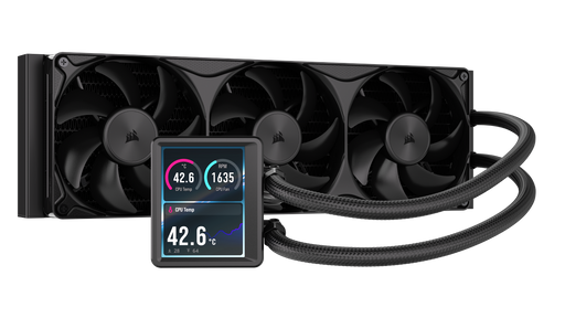 CORSAIR - NAUTILUS II 360 RS LCD Liquid CPU Cooler  3.5" IPS LCD  FlowDrive 2S Pump  RS II Unified Frame Fans  360mm Radiator - Black