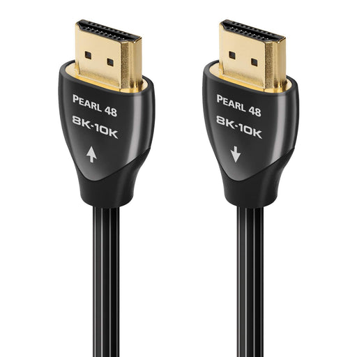 AudioQuest - Pearl 48 2.5' 4K-8K-10K 48Gbps In-Wall Rated HDMI Cable - Black with White Stripes