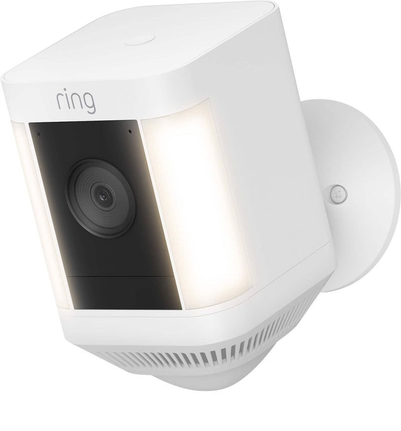 Ring - — Spotlight Cam Battery (newest model) Wide-Angle Retinal 2K Video 6x Enhanced Zoom Motion-Activated Spotlights - White