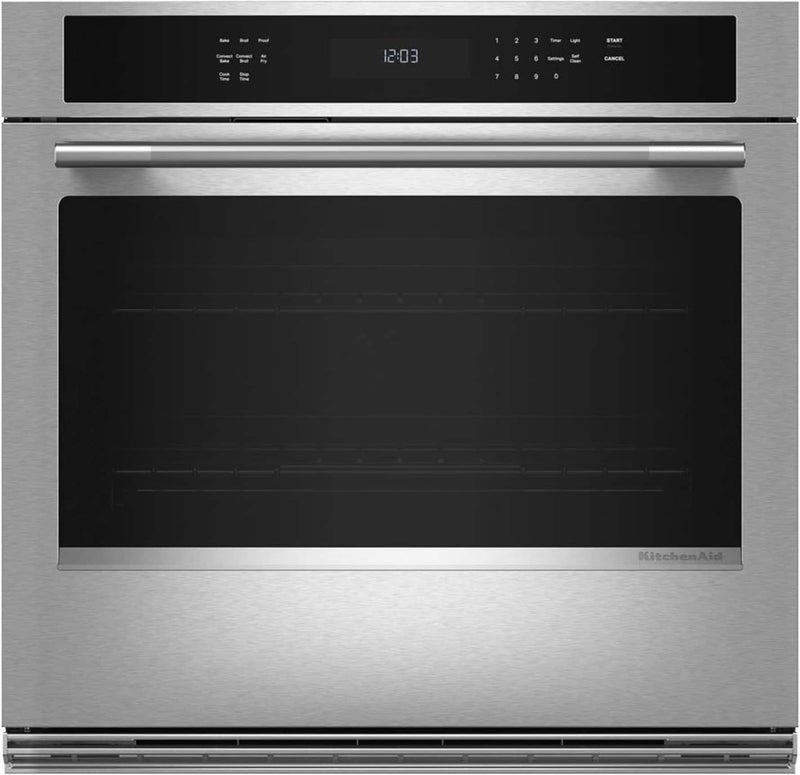 KitchenAid - 30" Built-In Single Electric Wall Oven with No Preheat Air Fry Mode - Stainless Steel