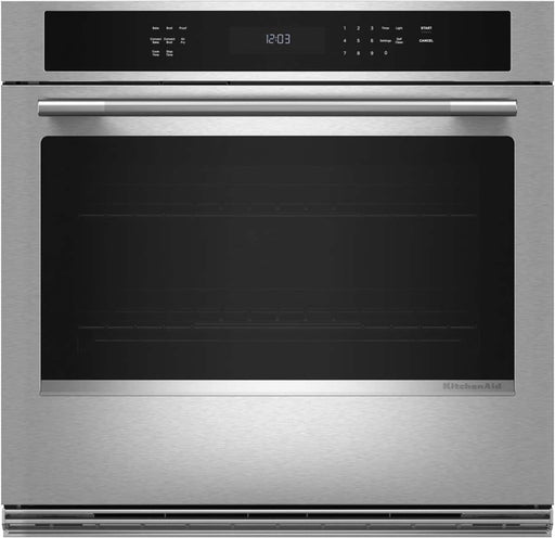 KitchenAid - 30" Built-In Single Electric Wall Oven with No Preheat Air Fry Mode - Stainless Steel