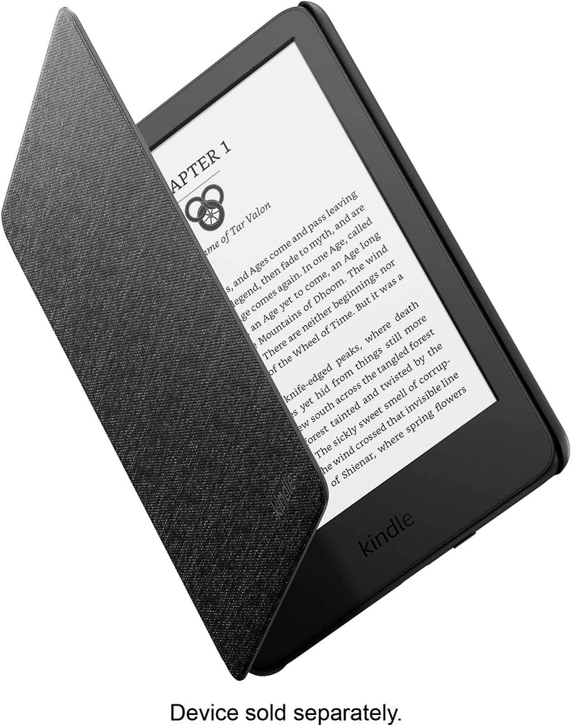 Amazon - Kindle Case Thin and Lightweight Foldable Protective Cover (does not fit Kindle Paperwhite or Colorsoft)- Fabric - Black