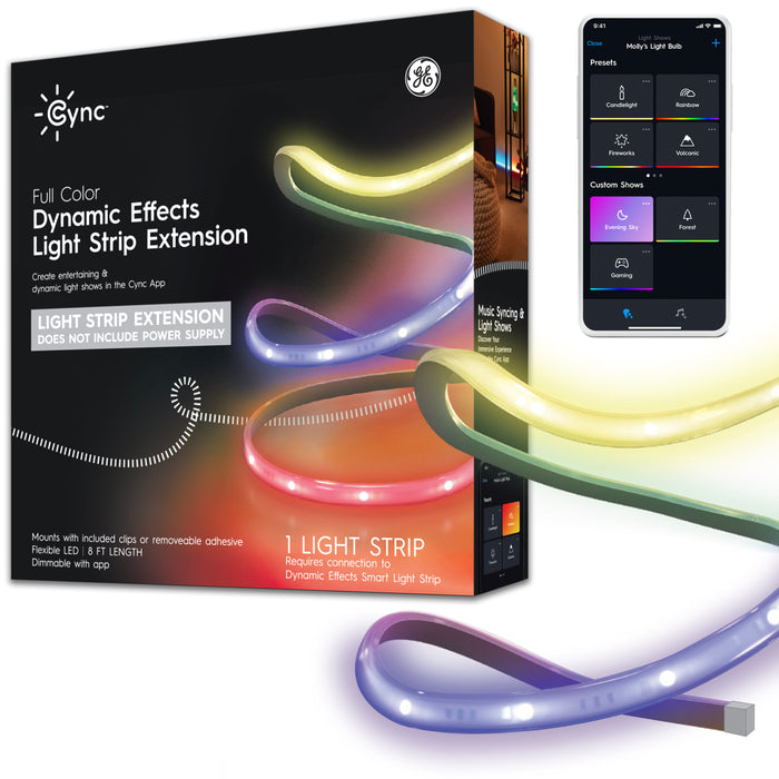 GE - Cync 8 Foot Indoor Smart LED Light Strip Extension (Power Supply Sold Separately) - EXTENSION ONLY - Full Color