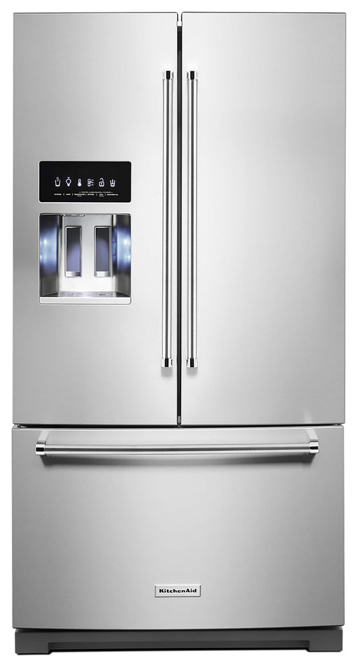 KitchenAid - 26.8 Cu. Ft. Standard-Depth French Door Refrigerator with Exterior Ice and Water Dispenser - Stainless Steel