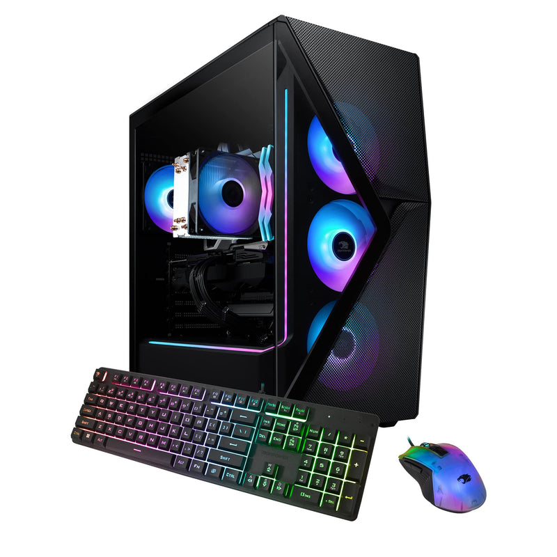 iBUYPOWER - Slate 8 MESH Gaming Desktop PC - AMD Ryzen 7 8700F NVIDIA GeForce RTX 5070 12GB 32GB DDR5 RGB1TB SSD - Black