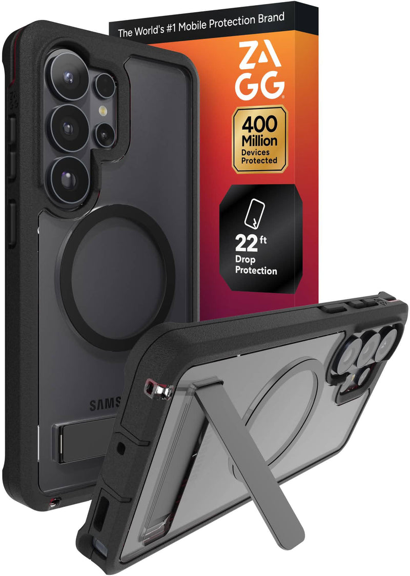 ZAGG - Rainier Snap with Kickstand for Samsung Galaxy S26 Ultra - Smoke Black
