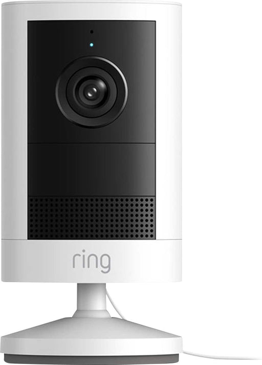 Ring - Outdoor Cam Plug-In (newest model) — Wide-Angle Retinal 2K Video 6x Enhanced Zoom Night Vision Wht - White