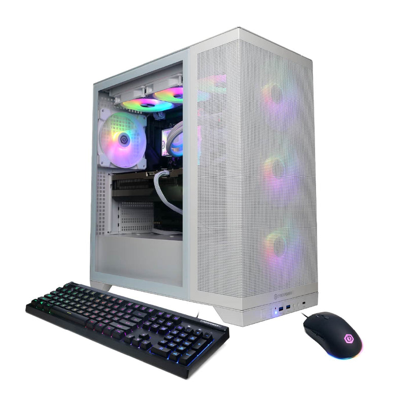 CyberPowerPC - Gaming Desktop - AMD Ryzen 9 9900X - NVIDIA GeForce RTX 5080 16GB - 32GB DDR5 - 2TB PCIe 4.0 SSD - White