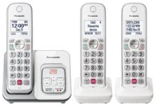 Panasonic - KX-TGD833W DECT 6.0 Expandable Cordless Phone System with Digital Answering System - White