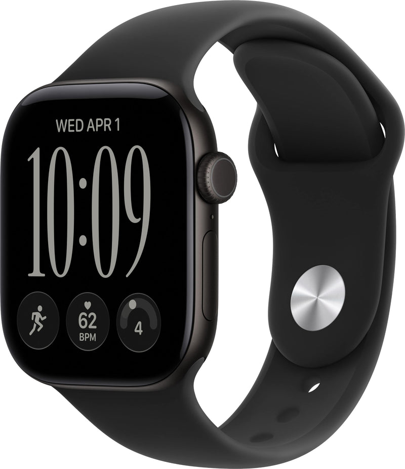 Apple Watch Series 12 GPS + Cellular 42mm Aluminum Case with Black Sport Band - M/L - Black - (2026)