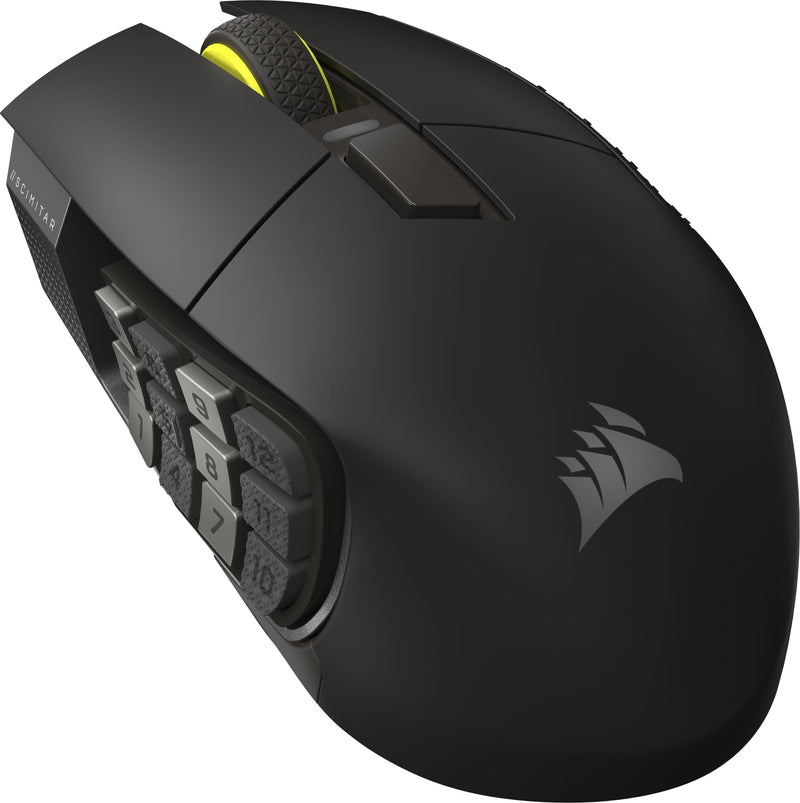 CORSAIR - Scimitar Elite Wireless SE MOBA/MMO Gaming Mouse with 16 Programmable Buttons - Wireless - Gun Metal Black