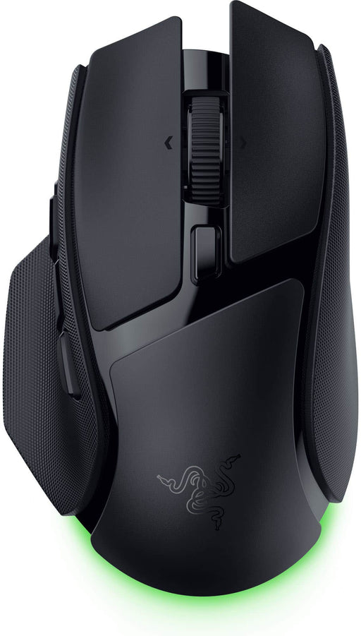 Razer - Basilisk V4 HyperSpeed Ergonomic Optical Gaming Mouse with Chroma RGB Underglow - Wireless - Black