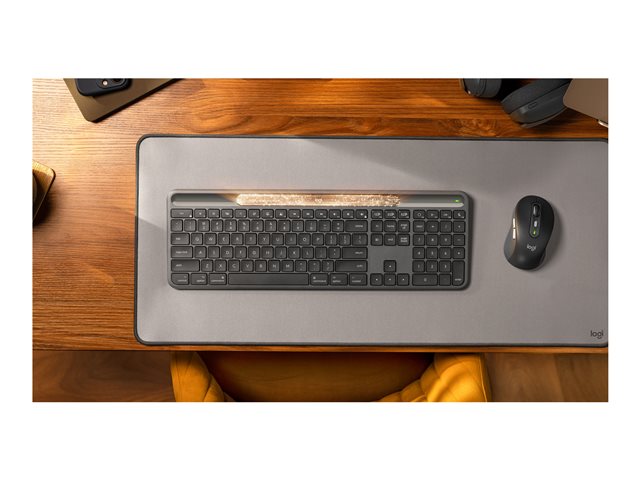 Logitech - Signature Slim Solar+ K980 for Mac Wireless Bluetooth Solar and Artificial Light Powered Keyboard with Customizable Keys - Graphite