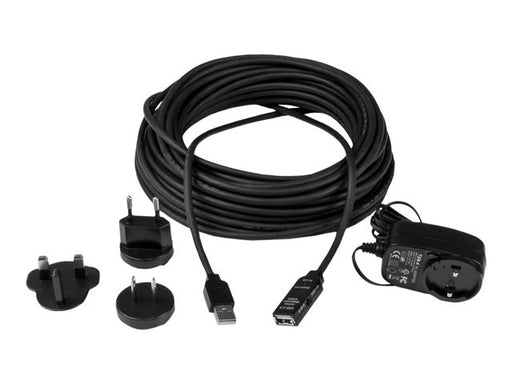 StarTech.com 15m USB 2.0 Active Extension Cable - M/F - 15 meter USB 2.0 Repeater Cable Cord - USB A Male to USB A Female - 15 m Black (USB2AAEXT15M) - USB extension cable - USB to USB - 49 ft