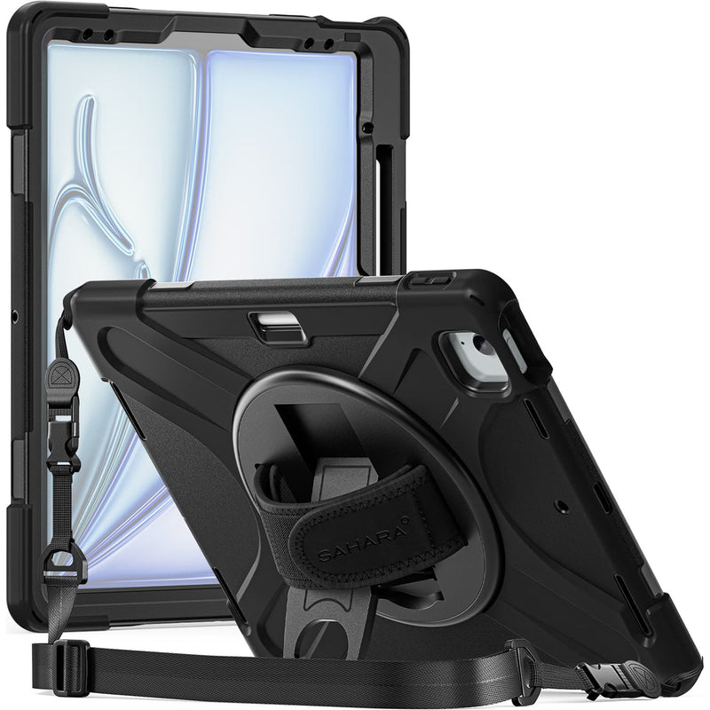 SaharaCase - Raider-X Series Heavy-Duty Case for Apple iPad Air 11'' M3/M2 and iPad Air 10.9'' (4th and 5th Gen)  - Scorpion Black