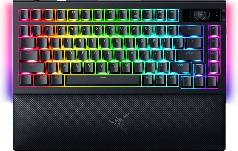 Razer - BlackWidow V4 Pro 75 Wireless Orange Switch Gaming Keyboard with Hot-Swappable Design - Black