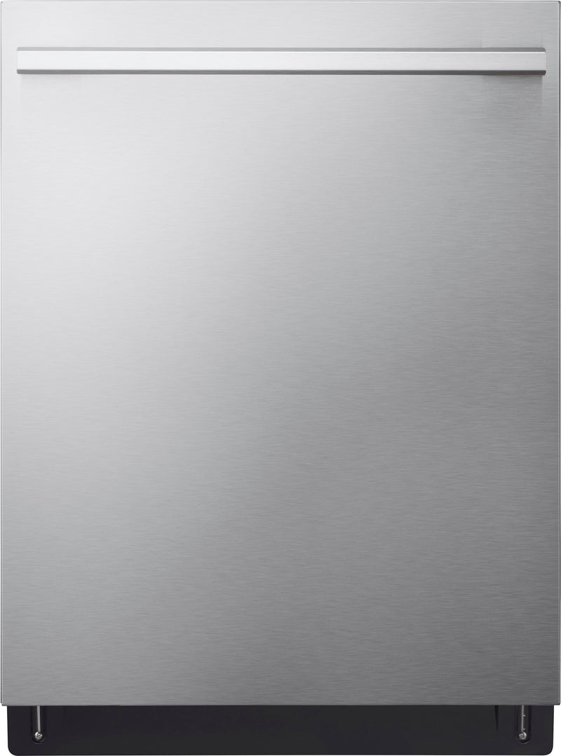 LG - SIGNATURE FlushFit 24" Top Control Smart Built-In Stainless Steel Tub Dishwasher with 3rd Rack Quad Wash Pro and 39dBA - Stainless Steel