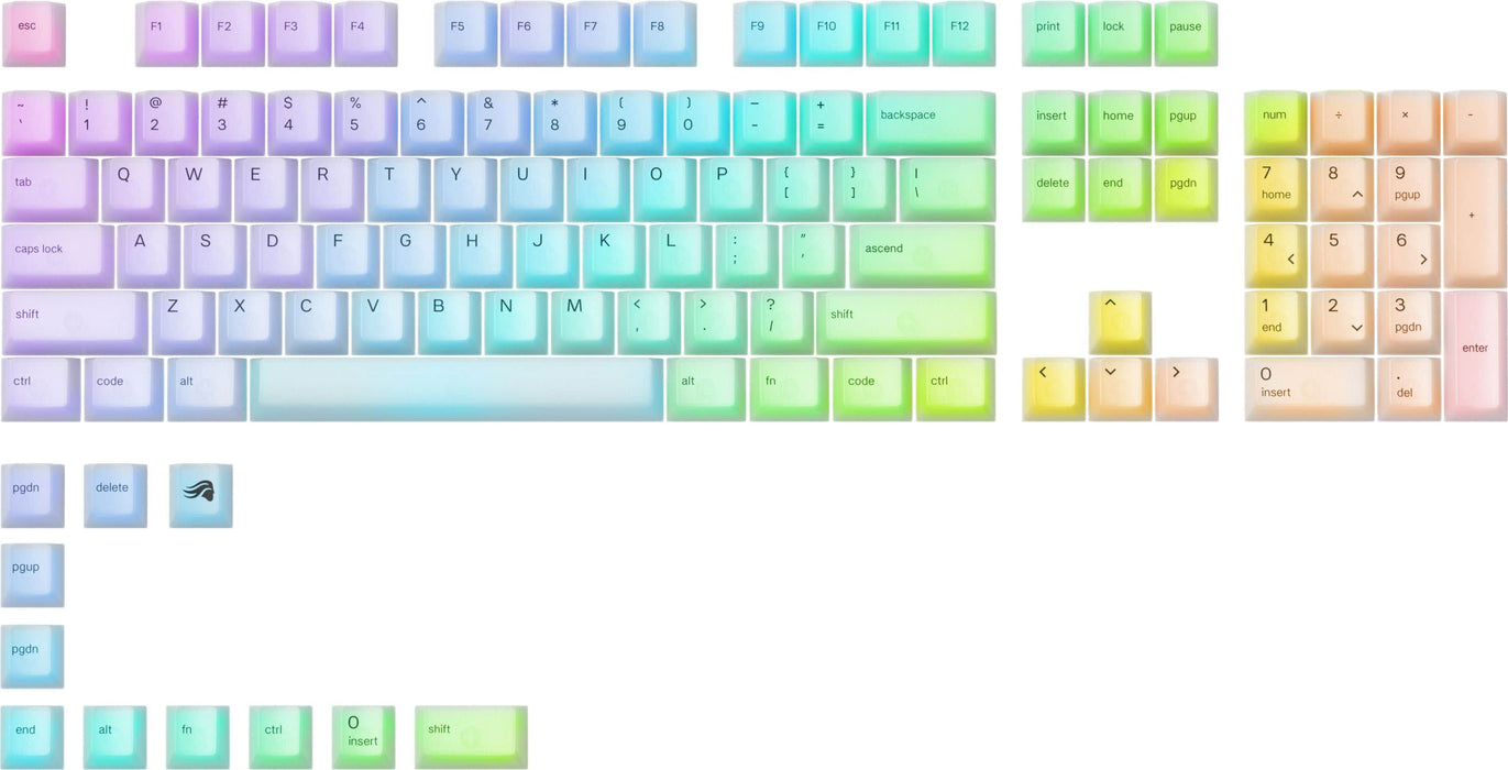 Glorious - Polychroma Translucent RGB Keycaps - Translucent