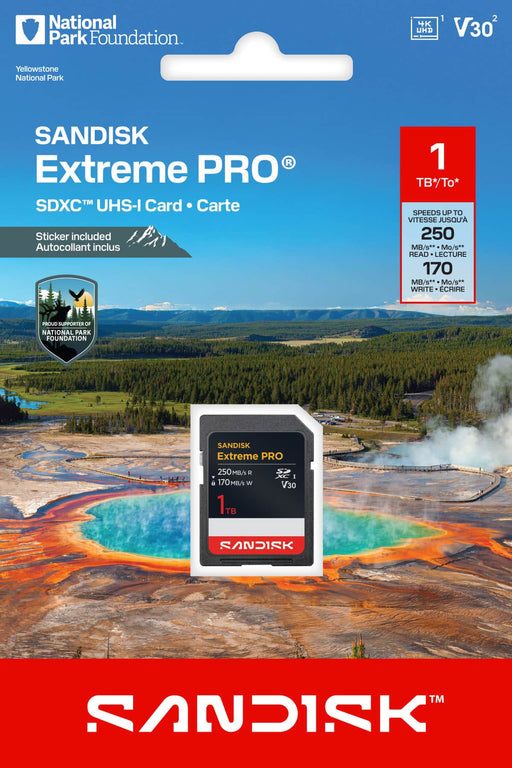 SanDisk - 1TB Extreme PRO SDXC UHS-I Memory Card National Park Foundation Edition R/W up to 250/170MB/s