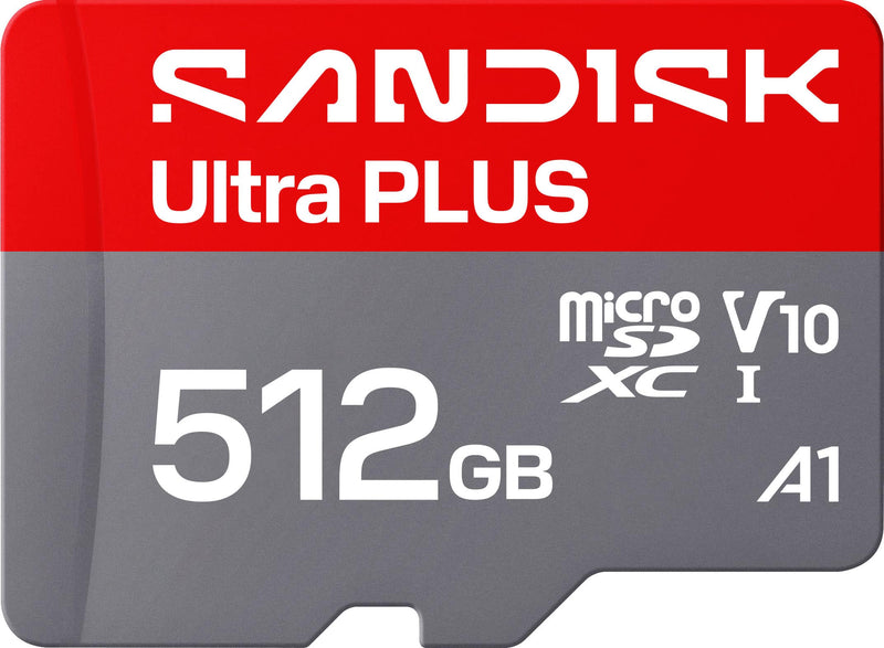 SanDisk - 512GB Ultra PLUS microSD UHS-I Memory Card Read Speeds up to 200MB/s
