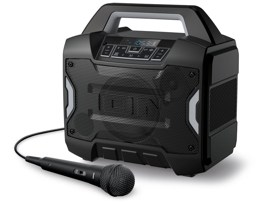 ION Audio - Sport Boom All-Weather Rechargeable Speaker with Microphone - Black