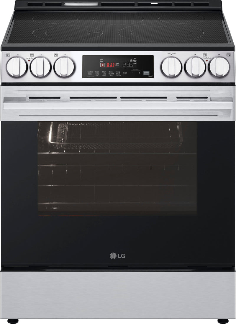 LG - 6.3 Cu. Ft. Slide-In Electric True Convection Smart Range with Air Fry and Flex Control Knobs - Stainless Steel