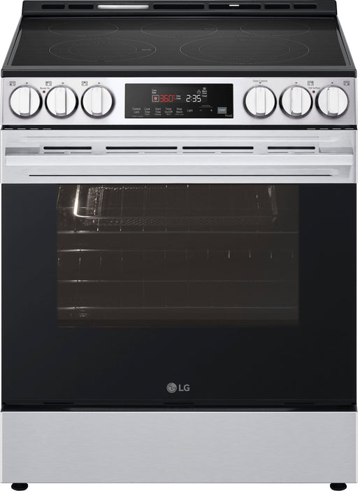 LG - 6.3 Cu. Ft. Slide-In Electric True Convection Smart Range with Air Fry and Flex Control Knobs - Stainless Steel