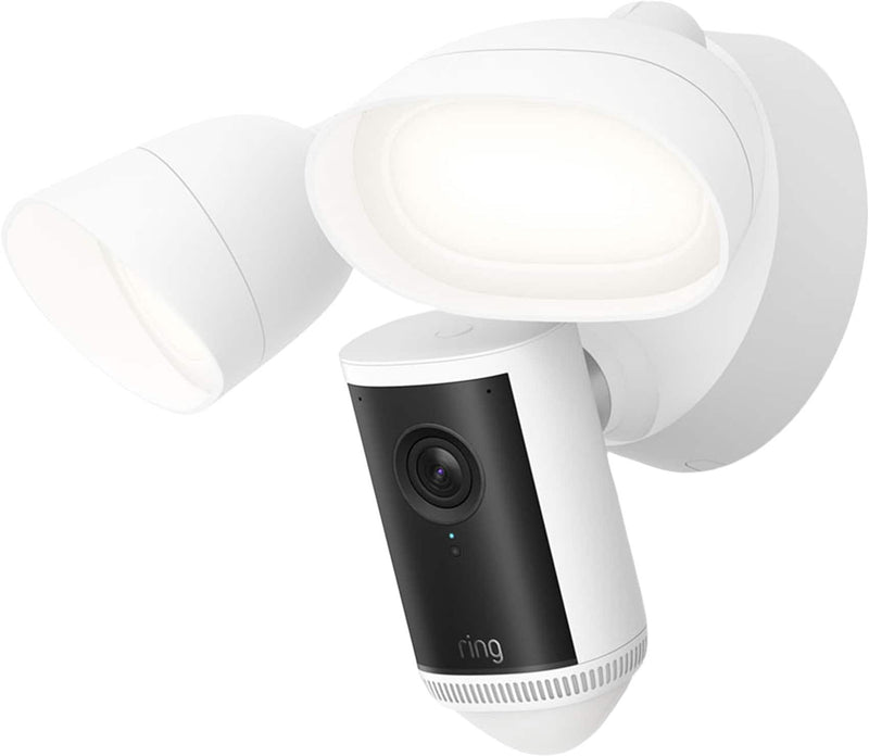 Ring - Floodlight Cam Pro (2nd Gen) Retinal 4K for ultra-clear video 10x Zoom ultra-bright motion-activated floodlights - White