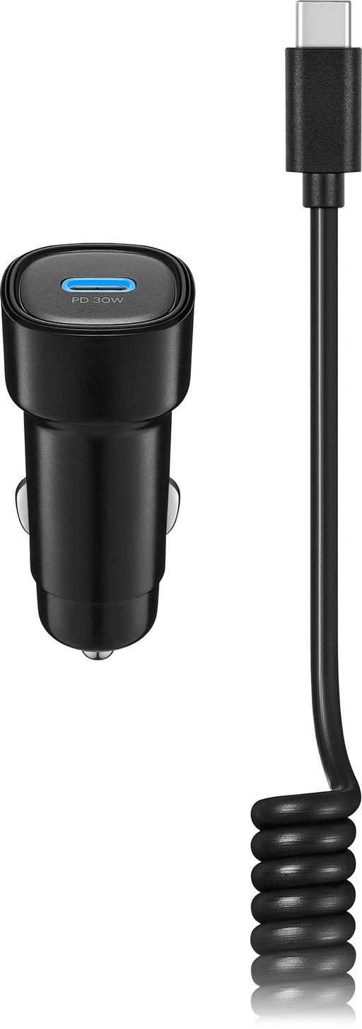 Insignia - 30W 4 ft. Car Charger Kit for Smartphones Tablets and More - Black
