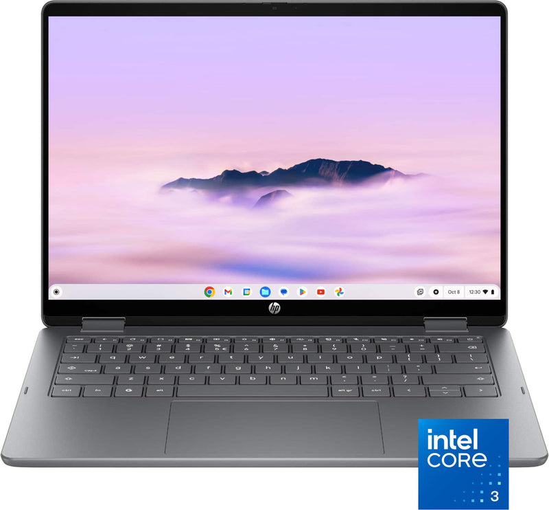 HP - 14" 2K Touchscreen 2-in-1 Chromebook Plus - Intel Core 3 N355 - 8GB Memory - 256GB UFS - Meteor Silver