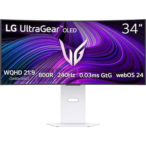 LG - UltraGear 34" OLED WQHD 240Hz 0.03ms G-SYNC FreeSync Premium Pro Gaming Monitor with DisplayHDR400 TRUE - White