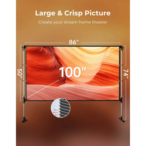 Vankyo - Staytrue 100" T Projector Screen - White