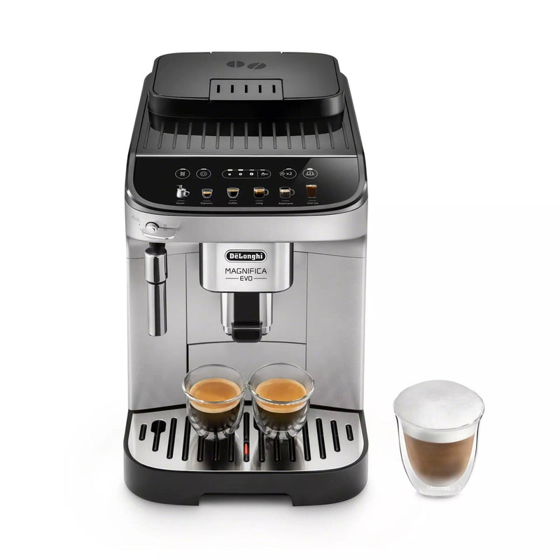 De'Longhi - Magnifica Evo Espresso Machine with Milk Frother for Hot and Iced Lattes Coffee and More - Silver