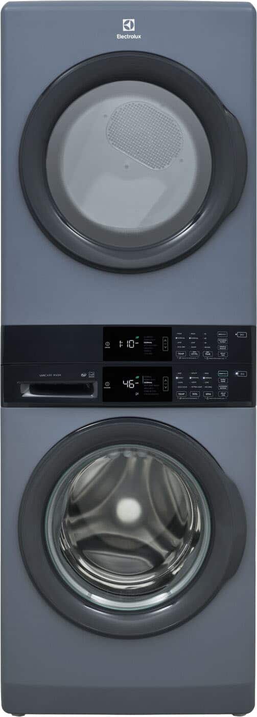 Electrolux - Laundry Tower Single Unit Front Load 4.4 Cu. Ft. Washer  8 Cu. Ft. Electric Dryer with LuxCare Wash System - Denim Blue