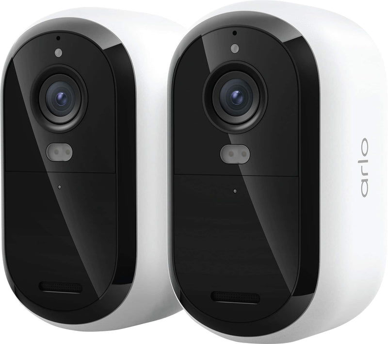 Arlo - Essential Outdoor Security Camera 2K (3rd Gen 2025 Release) - Wireless Rechargeable Camera 2-Cam - White