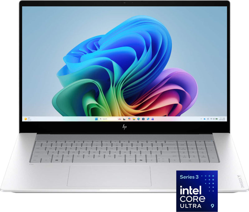 HP - OmniBook X - 17.3" Full HD Touchscreen Laptop - Intel Core Ultra 9 (2026) - 32GB Memory - 1TB SSD - Copilot+ PC - Glacier Silver