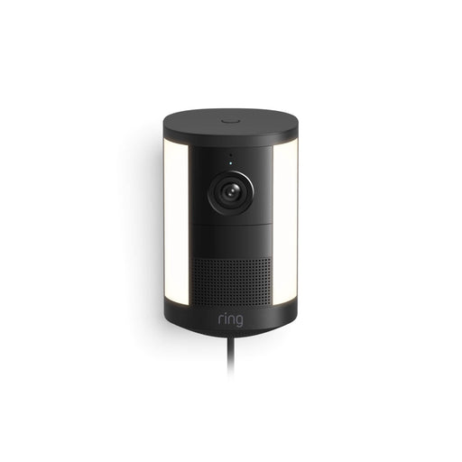 Ring - Spotlight Cam Plug-In (newest model) Wide-Angle Retinal 2K Video 6x Enhanced Zoom Motion-Activated Spotlights - Black
