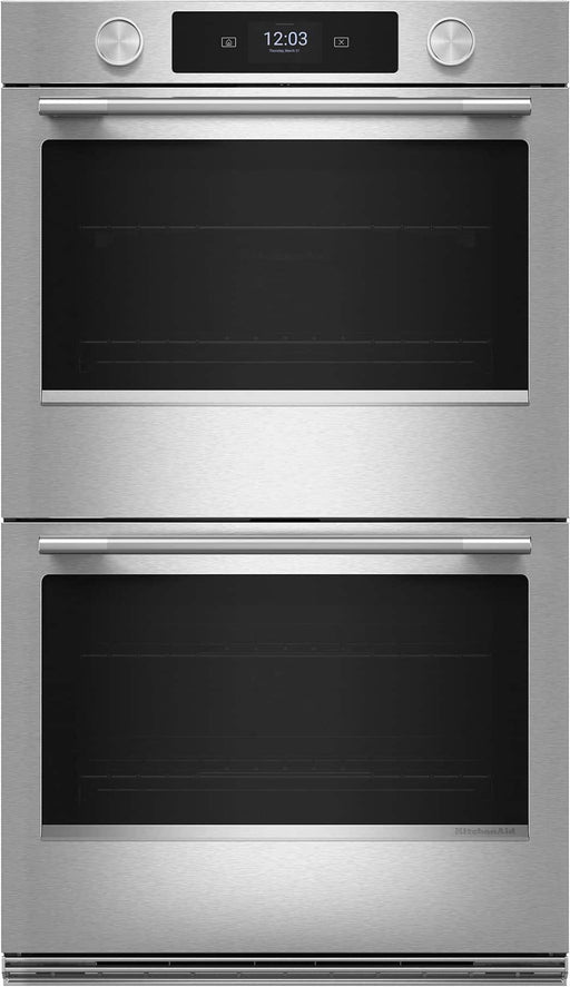 KitchenAid - 27" Smart Built-In Electric Double Wall Oven with Assisted Cook Cycles - Stainless Steel