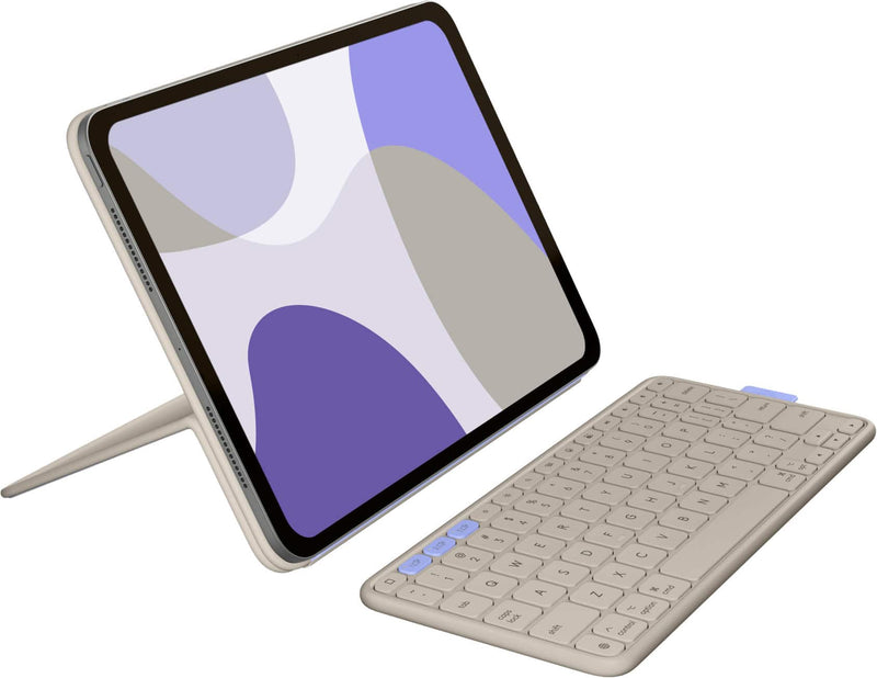 Logitech - Flip Folio Keyboard Case for iPad Pro 11-inch - Latest Model (M4  M5) iPad Air 11-inch (M2  M3)(5th Gen) - Sand
