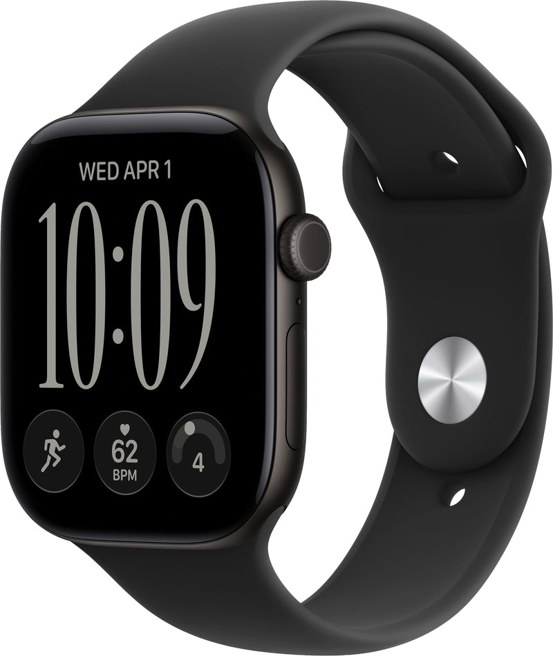 Apple Watch Series 12 GPS 46mm Aluminum Case with Black Sport Band - M/L - Black - (2026)