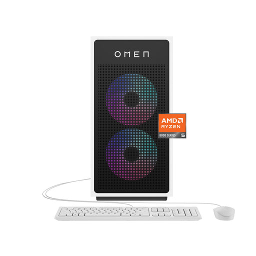 HP OMEN - 35L Gaming Desktop - AMD Ryzen 5 8400F - 16GB DDR5 Memory - NVIDIA GeForce RTX 5060 - 1TB SSD - Panda Metal