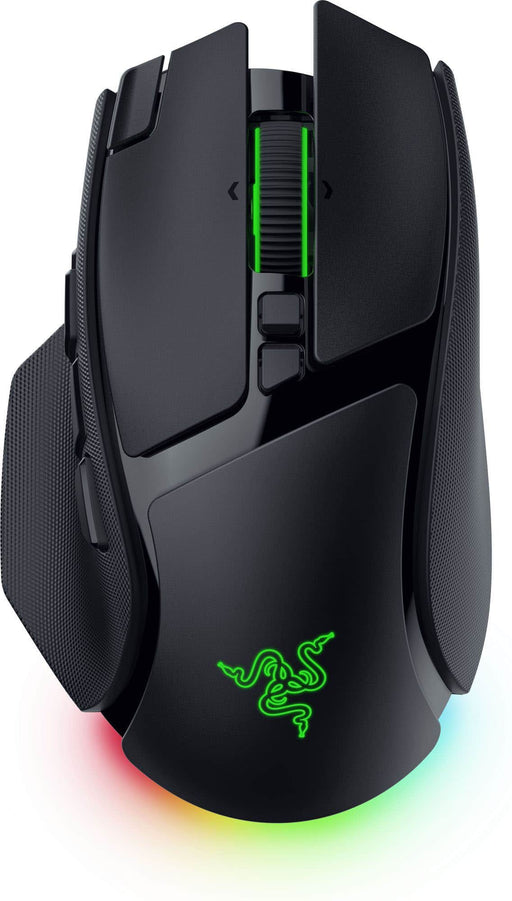 Razer - Basilisk V4 Pro Ergonomic Optical Gaming Mouse with 8000 Hz Polling and Chroma RGB - Wireless - Black