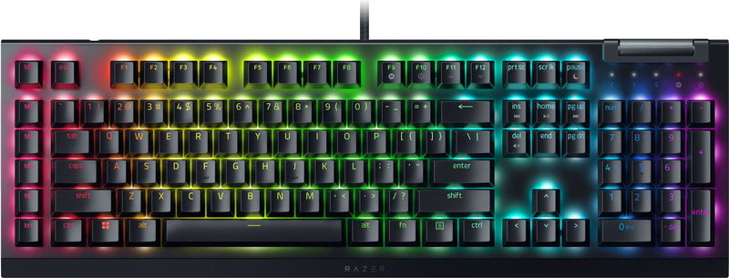 Razer - BlackWidow V4 X Full Size Wired Mechanical Green Clicky Switch Gaming Keyboard with Chroma RGB Backlighting - Black