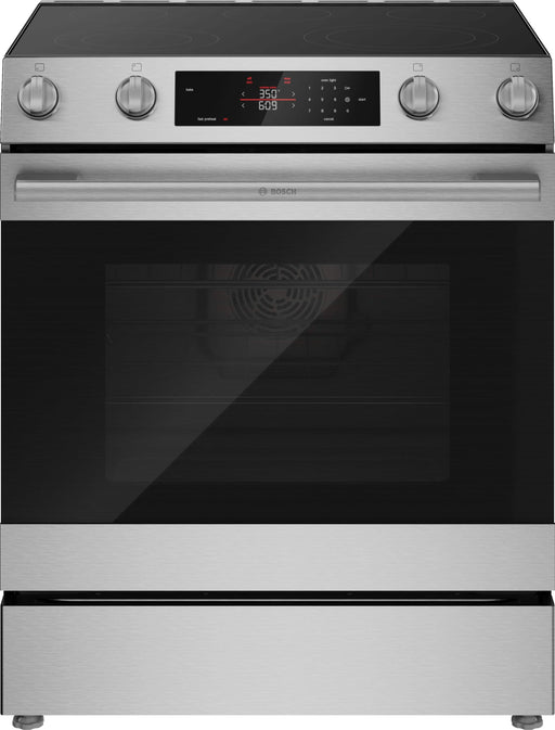 Bosch - 300 Series 5.8 Cu. Ft. Slide-In Electric Convection Range - Stainless Steel