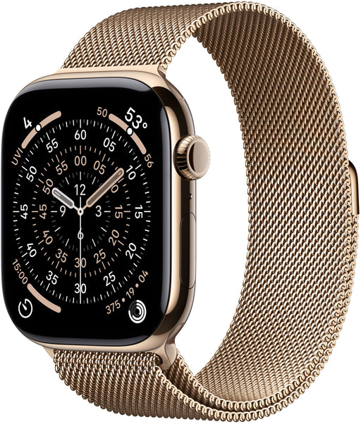 Apple Watch Series 11 (GPS+Cellular) 46mm Titanium Case with Gold Milanese Loop - M/L - Gold - (2025)